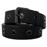 Awlyfm Gürtel Herren Nietengürtel Männer Stoffgürtel Schwarzer 100cm
