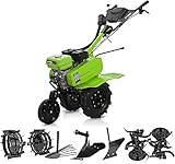 VITO Benzinmotorhacke 7 PS 4-Takt Motor mit ca. 100 cm Arbeitsbreite mit 24 robuste Messer – bis 30 cm tief Arbeiten, Motorhacke Gartenfräse Benzin Bodenfräse, 3 Gänge: 2V&1R Motorhacke (VIME7)