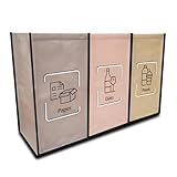 NYIKA - Mülltrennsystem 3fach - Recycling System - Mülltrennsystem - Altpapier Sammler - Mülltrennung - Mülltrennsysteme - Flaschensammler Leergut - Mülleimer für Glas, Plastik, Papier (Black Edge)