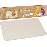 Napfunterlage für Katzen und Hunde in beige – lebensmittelechtes Silikon – rutschfeste Unterlage für Futternapf Hund und Katzen Futternapf – 30x48cm – wasserdichte Napf Matte von PRETTY KITTY
