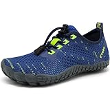 Kyopp Barfußschuhe Kinder Atmungsaktiv rutschfest Badeschuhe Schnell Trocknend Wanderschuhe für Jungen Mädchen Leicht Weich Barfussschuhe（Dunkelblau29EU）
