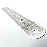 DAUMKINO® Edelstahl Lineal, Skala metrisch/imperial vielseitig einsetzbar in Hobby, Schule und Beruf stets dabei in Tornister und Tasche (Metall, 15 cm)