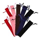 DIYEAH 20 Stück Teiliges Velvet Stifteetuis mit Zugband Doppellagig Gepolstert Kratzfreie Samt-Innenfutter Schlanke Leichte Federmäppchen für Schule Büro Künstler Geschenkbeutel in