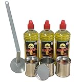 SRM Design Gelkamin Zubehör Starterset 3X Brenndosen 3L Brenngel Flüssigbrennstoff + Flammenlöscher
