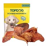 Topdog XL Schweineohren Hunde 25 Stück - Ganze getrocknete Schweineohren für Hunde ohne fettige Muschel - 100% natürlich aus Deutschland - Langanhaltender Kauspaß mit Genuss und Pflege