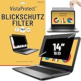 VistaProtect – Premium Blickschutzfilter & Anti-Blaulichtfilter, Privacy Filter Anti Blue Light Blickschutzfolie für Laptops & Notebooks (14' Zoll - 16:10)