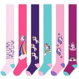 L&K-II 6er Pack Kinder Strumpfhose Mädchen Strumpfhose für Mädchen mit Einhorn Mustern und Farben in Set 2730 134-140