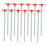 Abaodam 16 Stück Teiliges Stahl Zeltheringe Verstärkte Schwere Metall-zeltpflöcke Windfeste Extra Lange Bodenanker für Camping Strand Garten Vielseitig für Harte Böden und Sand
