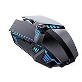 BLASHRD Kabelgebundene Gaming-Maus, Computermäuse, Mechanisch, Geräuschlos, 6 Tasten, USB, Geflochtenes Seil, 4 Geschwindigkeiten, DPI, Ergonomie, Maus für PC, Laptop, Ersatzteile