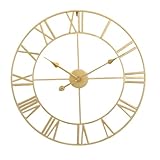 Tofficu Leise Wanduhr aus Stilvolle Dekorative Hängende Uhr für Wohnzimmer Geräuschlos ohne Tickgeräusche Modernes Design in Goldoptik Einfache Montage für Küche und Schlafzimmer