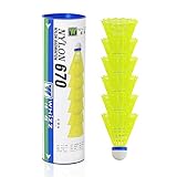 BAIHUALIN WHiZZ Nylon Badminton Bälle Langlebige Federbälle für Indoor und Outdoor Training, Übung, Freizeit, Einsteiger, 670 Kork