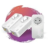 STRONG - Powerline 600 Triple EU Set - 3 Powerline-Adapter 600 Mbps - Fast-Internetzugang - integrierte Steckdose - 300 m Reichweite - Für alle Router - LAN-Anschluss - Easy-Installation - weiß