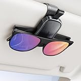 JOYROOM Brillenhalter für Auto Sonnenblende, 2025 Upgrade Magnetischer Sonnenbrillenhalter Auto, Universal Leder Brillenhalterung Auto, Brillenhalterung Kompatibel mit Allen Brillen (Schwarz)