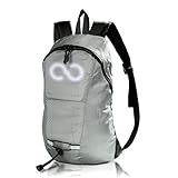 Genérico Rucksack mit leuchtenden Mustern, reflektierender Rucksack, bunter rhythmischer Beleuchtung, synchronisierte Audio-Induktion für Camping, Outdoor-Sport, USB-Ladeanschluss, Consulte la