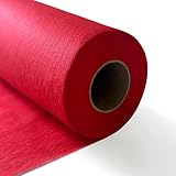 Longing Home Tischläufer, Tischband, 0.3 × 25M, 30g/㎡, Rot, Einweg Vlies Stoffähnlich Tischdecke Rolle, Hochzeit, Geburtstag, Party, Dekoration