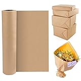 BUZIFU Kraftpapier Rolle Paketpapier 30cmx30m Kraftpapierrolle Braun Geschenkpapier Rolle Kraftpapier Packpapier Kraft Papierrolle Natürliches Recyclingpapier für Kunsthandwerk Geschenkverpackung