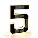 CARPESUN Solar Hausnummer Beleuchtet für Außen Wasserdicht, Beleuchtete Hausnummernschild Solar, Hausnummernleuchte Schwarz Groß - Höhe 23 cm (5-schwarz, 23CM)