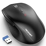 TECKNET Kabellose Maus, 4800 DPI 2.4G Funkmaus mit USB Empfänger, 30 Monate Batterielaufzeit, Optical Tracking, Wireless Maus mit 6 Tasten für PC Laptop Windows Mac MacBook Linux