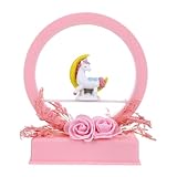 Housoutil 1Stk Einhorn-Nachtlicht night lamp for room tischlampe schlafzimmer pärchengeschenk eßtischlampen valentinstagsgeschenk Nachtlampe für Zuhause Desktop-Licht- Harz Rosa