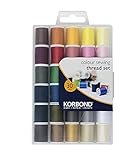 Korbond Nähgarn-Set – 30 Spulen Polyester-Nähgarn – 1350 m – 30 x 45 m Rollen – 30 Farben – Hand- und Maschinennähen, Reparaturen, Basteln