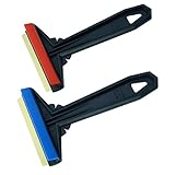 Eiskratzer Auto [ 2 Stück ] Murska Eiskratzer Messing Scheibenkratzer Auto Eiskratzer Eisschaber Schneekratzer Messingklinge Gummilippe Finnland (2x L&P A054 Farbe zufällig) Schwarz Rot Blau Grau