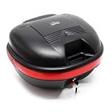 Wiltec Top Case 460x395x285 mm, 31 L, schwarz matt, für Roller, Motorrad oder Quad, Helmkoffer, Rollerkoffer, Motorradkoffer abschließbar