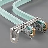 Flexible Gardinenstange aus Aluminium, doppelläufig, für gerade oder Erkerfenster, langlebige und biegbare Duschstange, grüne Wand, 2,9 m