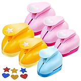 BORDEAG Papierstanzer Motivstanzer Stanzer, 6 Stück Papier Ausstanzer, Stanzer Set Herzförmig, Stanzer Rund, Motivstanzer Set, Motivlocher für Geschenkanhänger Basteln Scrapbooking Fotos Grußkarten