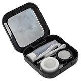 IMIKEYA Reiselinsenbehälter Flamingo mit Wasserstein Dekor Kleiner Kunststoff Kontaktlinsenbehälter Staubgeschützt Leicht und Kompakt für Unterwegs