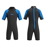 Urban Beach Kinder Kids Sharptooth Short Wetsuit Kurzer Neoprenanzug, blau, 3-4 Jahre