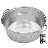 KOTARBAU® Zinkwanne für Garten groß 13 Liter Rund verzinkter Stahl Zink Blumentopf Garten Getränkekühler verzinkte Wanne Zinkschale Garten Sektkühler Blechschüssel Garten Pflanzschale