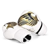 NeoMcc Box-Trainingshandschuhe Boxing Training Punch Bag Verdickte Boxhandschuhe Muay Thai Sparring Kickboxing Kämpfen Coachinghandschuhe (Color : White, Size : 10oz)