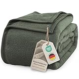 LAYNENBURG Premium Baumwolldecke 150x200 cm - Oeko-TEX 100 - Baumwollmix Kuscheldecke - Decke als Wohndecke, Sofa-Decke & Couchdecke - Wolldecke kuschelig-warm aus Baumwolle (dunkelgrün)