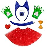 Obotsnoi Cartoon-Kostüm für Katzen, Hunde, Esel mit Tierohren, Stirnband, Nasenschwanz, Fliege, Rock, Strümpfe, Handschuhe für Kinder, Halloween