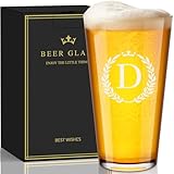 Personalisierte Biergläser, Geschenke für Männer, 473 ml, monogrammiert, A-Z, Trinkglasbecher, individuelles Geschenk, einzigartiges Geschenk zu Weihnachten, Jahrestag, Geburtstag, für Männer, Ihn