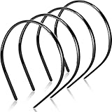 4 Stücke Kunststoff Stirnbänder mit Zähnen Dünne Kunststoff Stirnbänder DIY Stirnbänder, 8 mm Breit