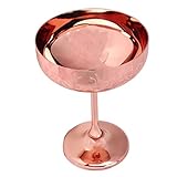 Sektkelch aus Metall, Rotweinkelch mit eingraviertem Muster, dekorativ, elegant, komfortables Gefühl für zu Hause(Blumen-Ohrmuschel-Kupferbeschichtung)