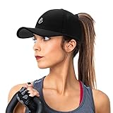 Gisdanchz Basecap Damen Baseball Cap mit Pferdeschwanz Performance Cappy Frauen Tennis Running Cap Damen Uv Schutz Kappe Laufcap Laufmütze Schildkappe Sonnenschutz Kappen Damen Sommer, Schwarz