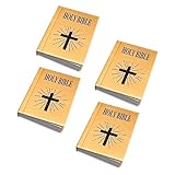 JOINPAYA 4 Stück Mini-Bibel Miniaturmöbel Mini-Buchhandlung Bibelzubehör Miniaturbuch Miniatur-Zubehör Buch Dekoration die kinderbibel Mini Bibel Mikrobibel Buch Papier Golden