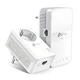 TP-Link WLAN Powerline Adapter Set TL-WPA7617 KIT(Dualband WLAN 1200 Mbit/s, AV1000 Powerline,Wifi Clone, MU-MIMO, 2 Gigabit Ports, Plug&Play, ideal für HD-Streaming, App Kontrolle) weiß