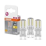 Osram BASE LED Lampe PIN, Pinlampe mit G9 Sockel, 2,60W, Ersatz für 30W-Glühbirne, Warmweiss (2700K), 3er-Pack