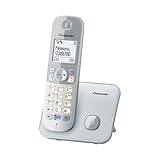 Panasonic KX-TG6811GS DECT Schnurlostelefon (strahlungsarm, Eco-Modus, GAP Telefon, ohne Anrufbeantworter, Festnetz, Anrufsperre) perl-silber