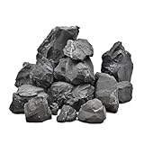 Unocho Aquarium-Steine 9KG Natürliche Schwarze Schiefer Felsen für Aquarien, Aquascaping Deko-Steine für Reptilien-Terrarien, Bonsai-Gärten & Außenbereiche – 8 Stück, 7–23cm