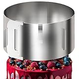 Menz Tortenring verstellbar hoch - Edelstahl Backring verstellbar 16-30 cm - Funktionale Tortenform für die Zubereitung von Kuchen und Torten