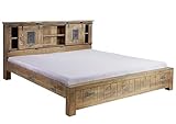 Massivmoebel24.de Railway Bett 180x200 Mango, Farbe:Natur lackiert