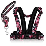 TAOPE Kinder-Lauf- und Schutzgurt, Sicherheitsleine & Laufgurt für Kinder, Verstellbares Sicherheitsgeschirr & Zügel für spielende, Eltern-Kind-Aktivitäten, Mädchen, Jungen, Outdoor-Sportarten - Rosa