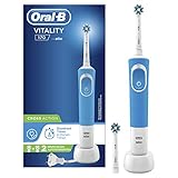 Oral-B Elektrische Zahnbürste, wiederaufladbar, Vitality 170, oszilatorische und rotierende Bewegung, Akku mit langer Lebensdauer, 2 Bürstenköpfe und 1 Zahnbürste, blau, Geschenkidee