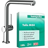 hansgrohe Talis M54 - Küchenarmatur mit Brause ausziehbar, 1 Stahlart, Wasserhahn Küche mit Auslaufhöhe 270 mm, Mischbatterie Küche schwenkbar, Chrom, 72808000