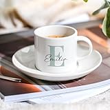 Personalisierbare Espresso Tasse | Espresso Tasse mit Namen | Personalisierbare Tasse für Espresso mit deinem Namen | Kleine Tasse gestalten | Keramik Espresso Tasse mit Monogramm