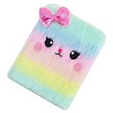 Mädchen-Tagebuch, Plüschtagebuch für Mädchen, Cartoon Katze Tagebuch Notizbuch, Taschenformat Reisetagebuch, niedlich Kuscheltier Kindertagebuch für Freunde Familie